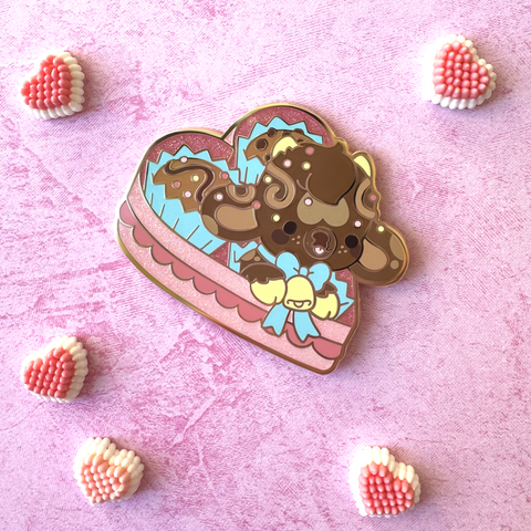 Ganache the Chocolate Cow Enamel Pin