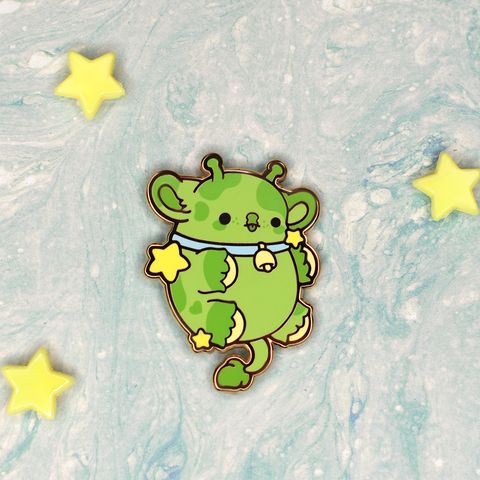 Orbit the Alien Cow Nugget Enamel Pin