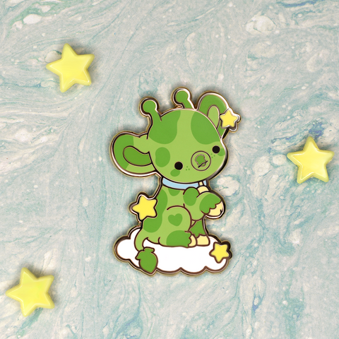 Orbit the Alien Cow Enamel Pin