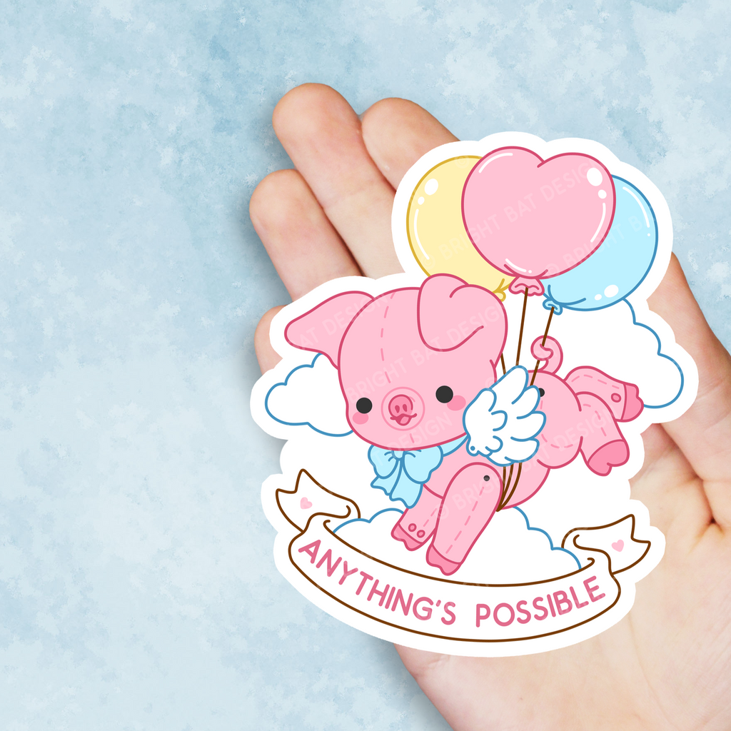 Anything's Possible Pig Vinyl Sticker
