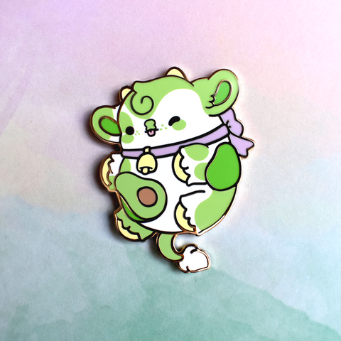 Guacamole the Avocado Cow Nugget Enamel Pin