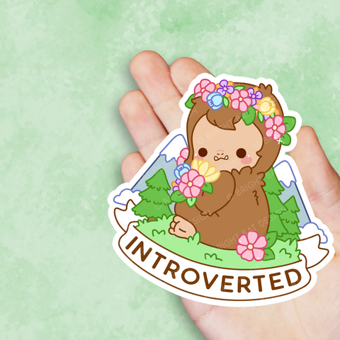 Introverted Bigfoot Vinyl Sticker