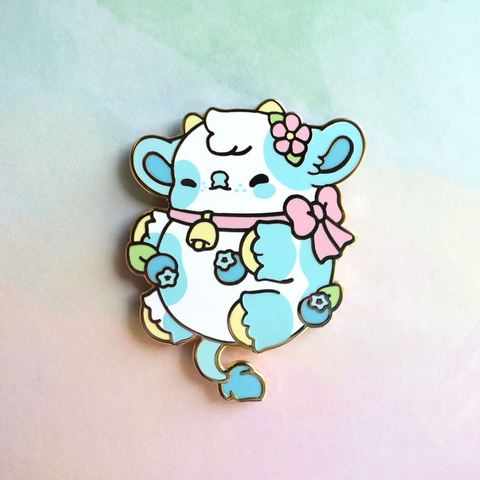 Cobbler the Blueberry Cow Nugget Enamel Pin