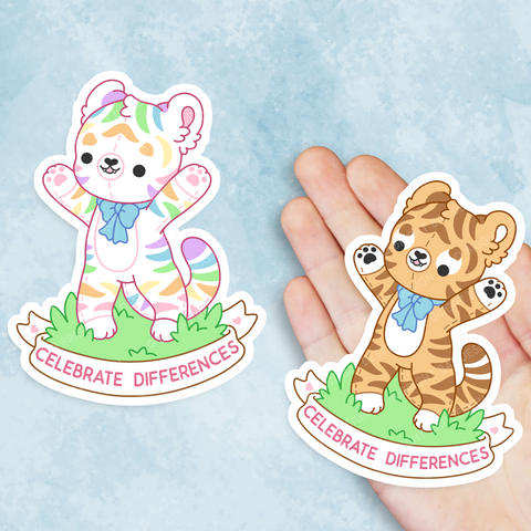 Celebrate Differences Tiger Vinyl Stickers