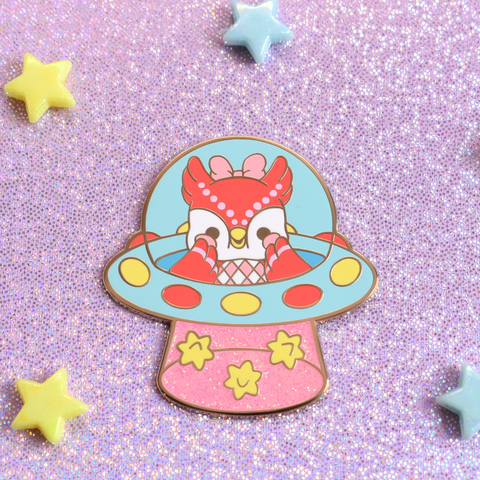 Star Fragment UFO Owl Enamel Pin