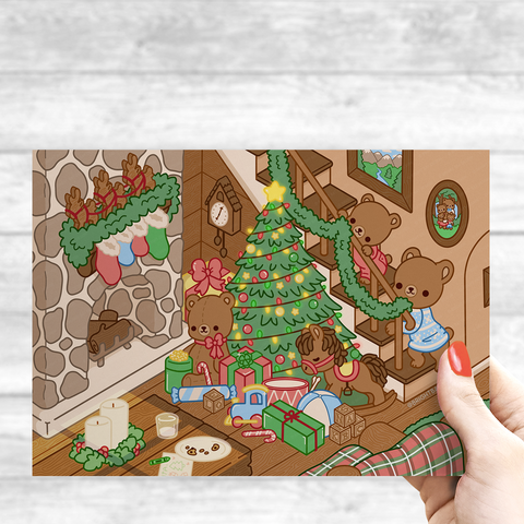 Christmas Morning Bears Print