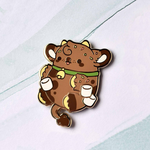 Coco the Hot Chocolate Cow Nugget Enamel Pin
