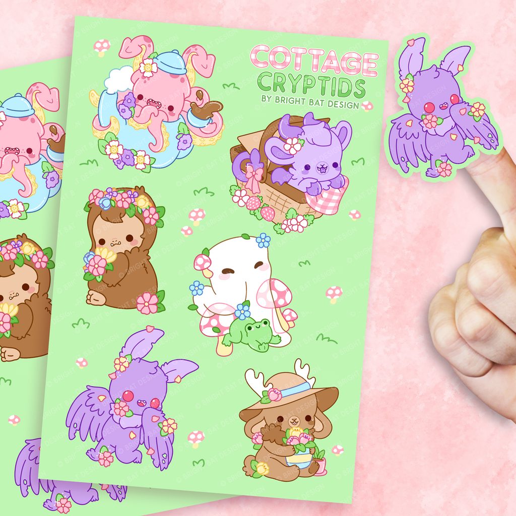 Cottage Cryptids Sticker Sheets (2 Pack)