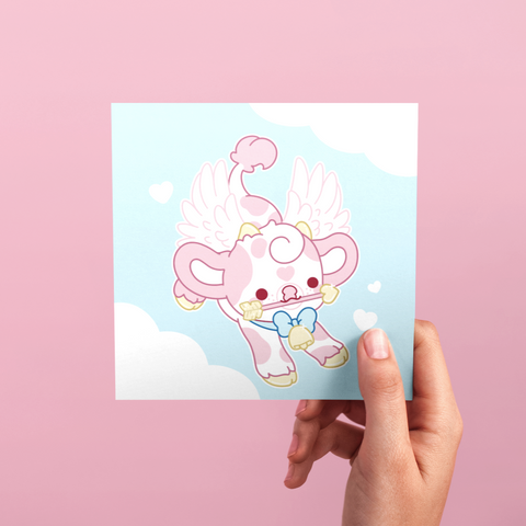 Crush the Cupid Cow Valentine's Day Card