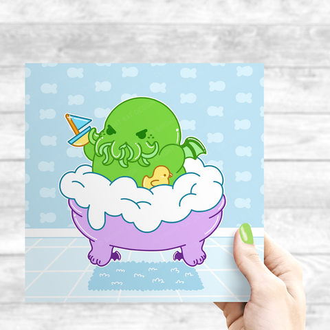 Cthulhu in the Tub Print