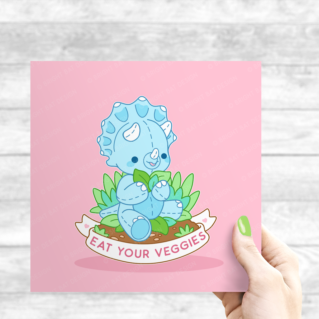 Eat Your Veggies Dino Print