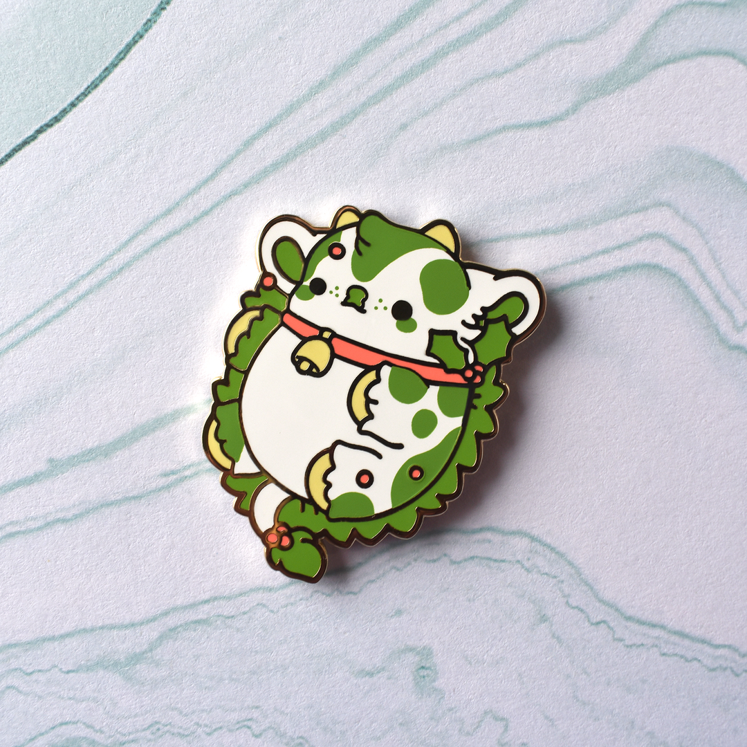 Holly the Evergreen Cow Nugget Enamel Pin – Bright Bat Design