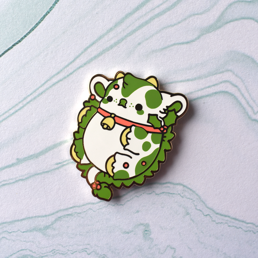 Holly the Evergreen Cow Nugget Enamel Pin