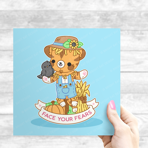 Face Your Fears Scarecrow Cat Print