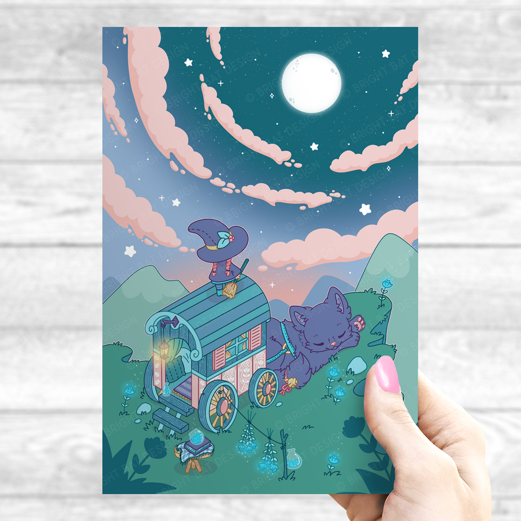 Flower Cliff Witch Print