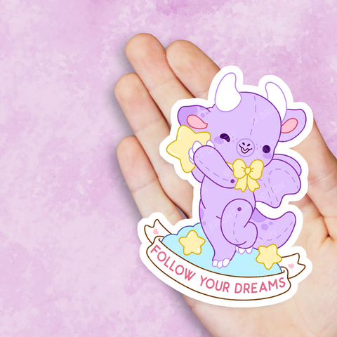 Follow Your Dreams Dragon Vinyl Sticker