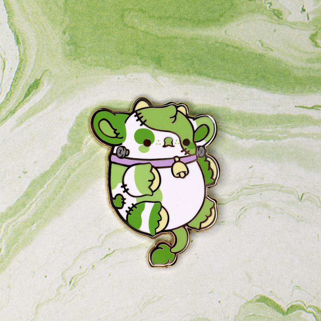 Frankie the Monster Cow Nugget Enamel Pin