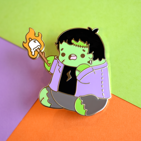 Frankenstein's Campfire Enamel Pin