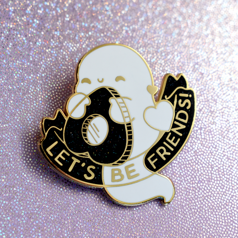 Friendly Ghost (Black) Enamel Pin