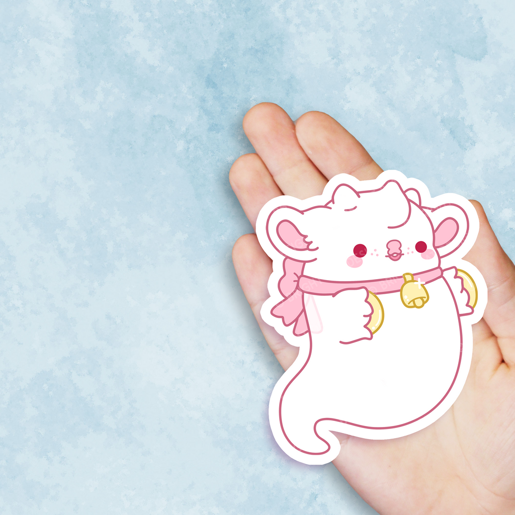 Chilly the Ghost Cow Nugget Vinyl Sticker