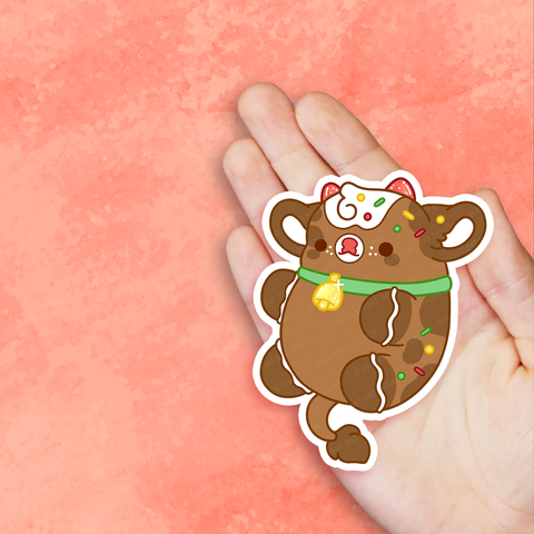 Gumdrop the Gingerbread Cow Nugget Vinyl Sticker