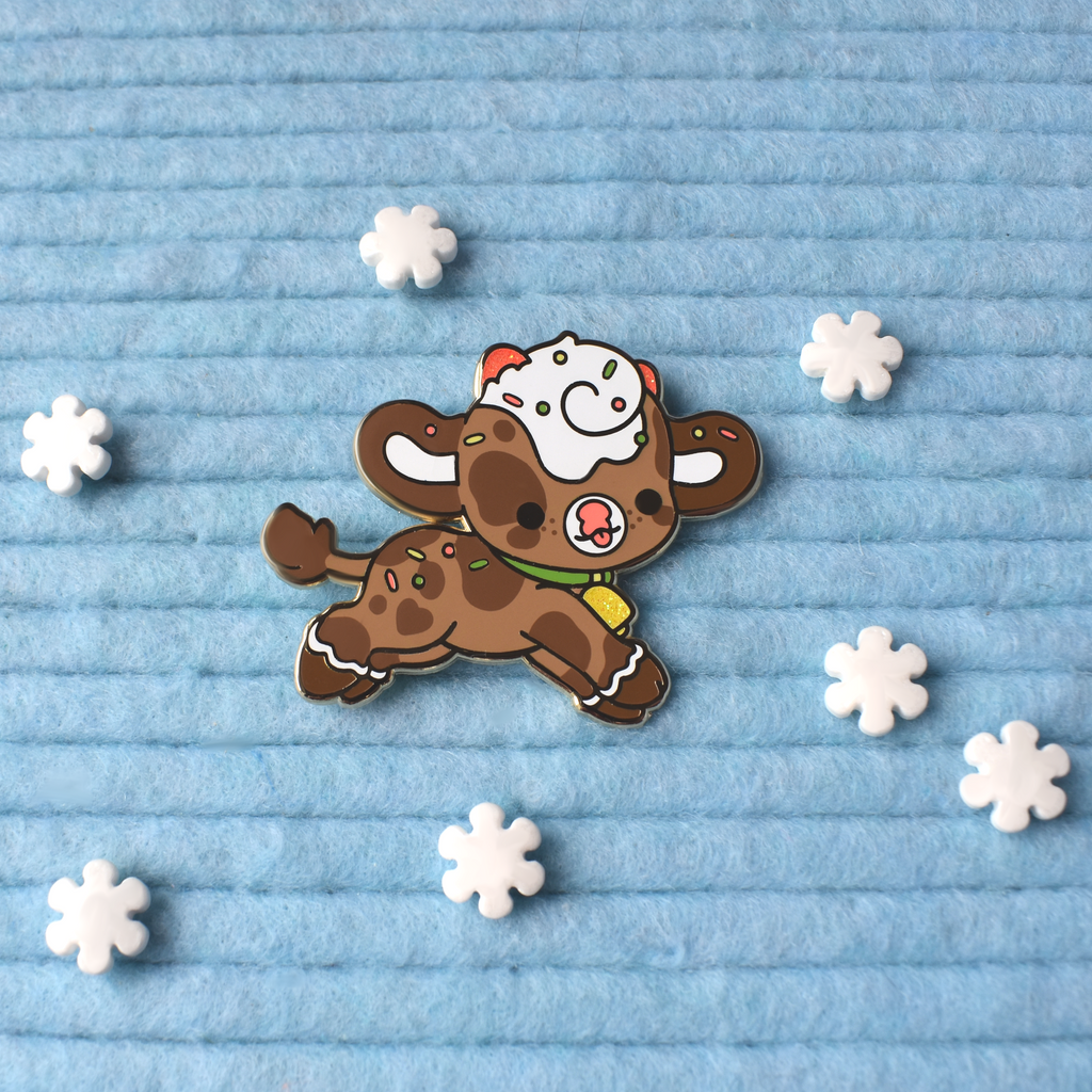 Gumdrop the Gingerbread Cow Enamel Pin