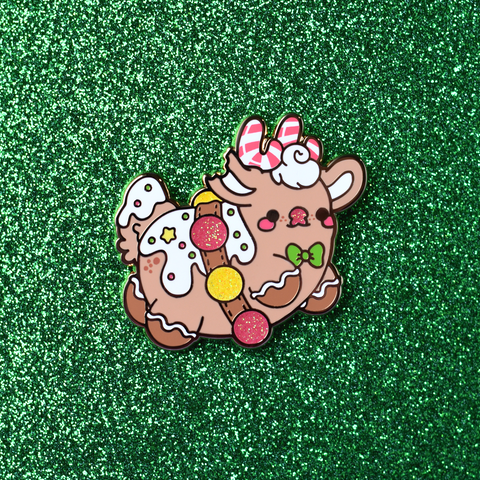 Gingerbread Rudolph the Reindeer Enamel Pin