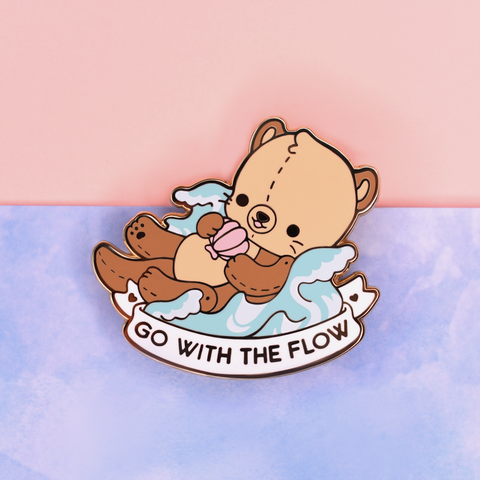 Go With The Flow Otter Enamel Pin