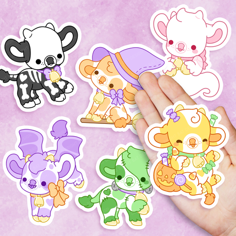 Halloween Cows Vinyl Sticker Set
