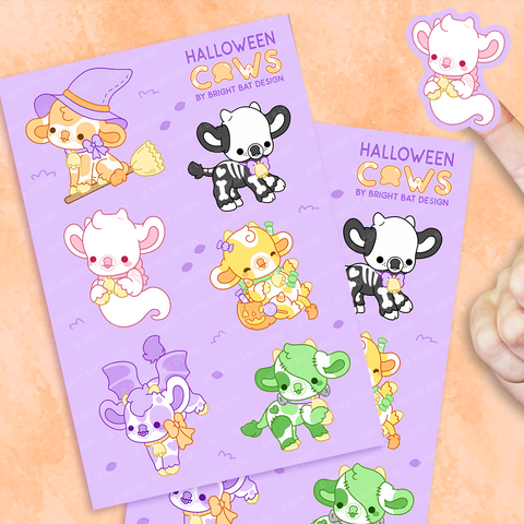 Halloween Cows Sticker Sheets (2 Pack)
