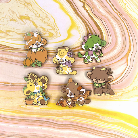 Harvest Cow Enamel Pins - Full Set