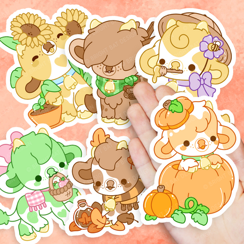 Harvest Cows Vinyl Sticker Set