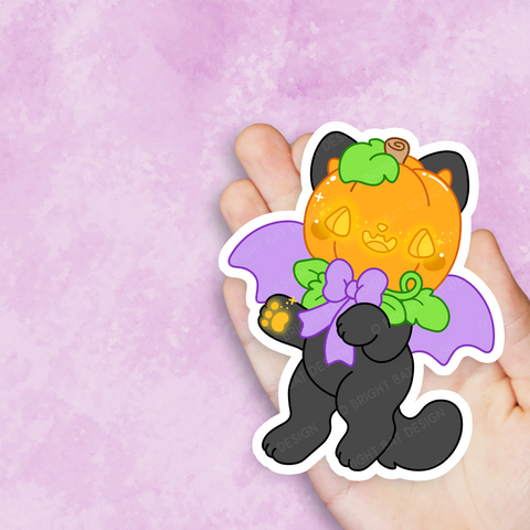 Hocus the Halloween Cat Vinyl Sticker