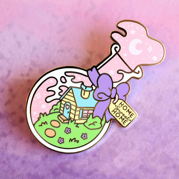 Home Sweet Home in a Bottle Enamel Pin