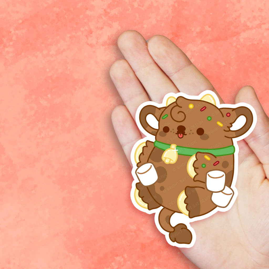 Coco the Hot Chocolate Cow Nugget Vinyl Sticker
