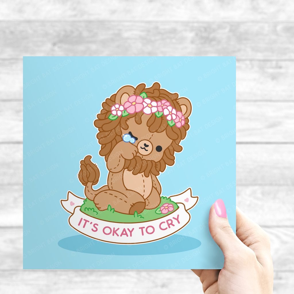 It's Okay to Cry Lion Print