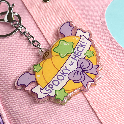 Spooky as Heck Halloween Charm Keychain
