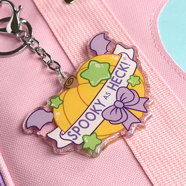 Spooky as Heck Halloween Charm Keychain