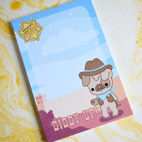 Kawaiild West Cowboy Dog Notepad