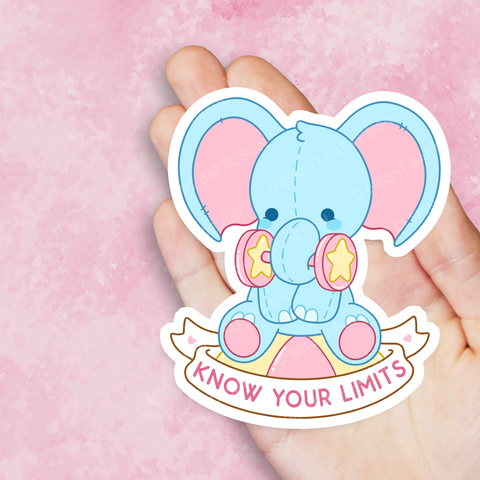 Know Your Limits Elephant Vinyl Sticker