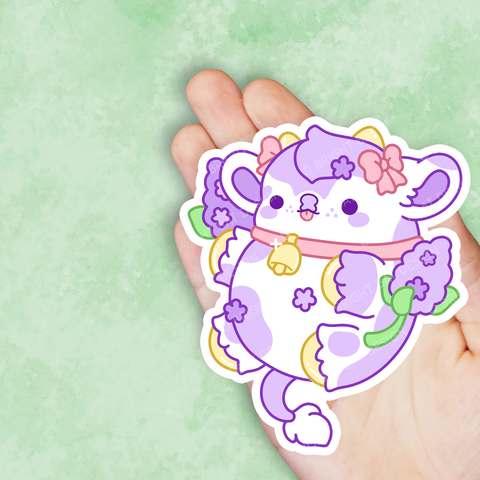 Bloom the Lilac Cow Nugget Vinyl Sticker