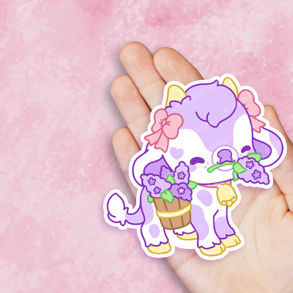 Bloom the Lilac Cow Vinyl Sticker