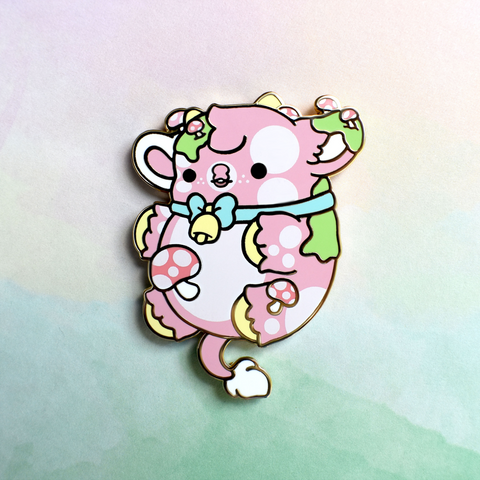 Truffle the Mushroom Cow Nugget Enamel Pin