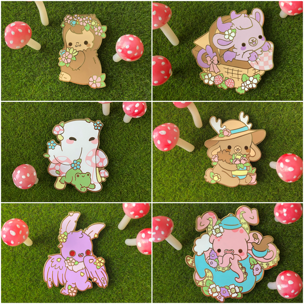 Cottage Cryptids Enamel Pins - Full Set