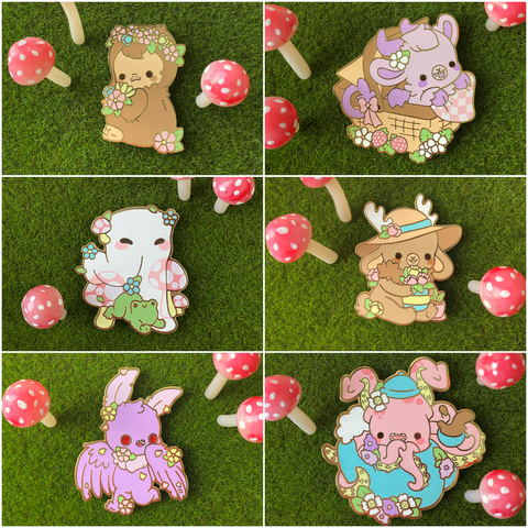 Cottage Cryptids Enamel Pins - Full Set