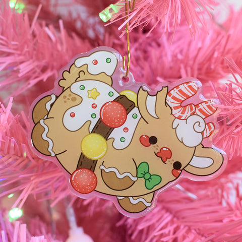 Gingerbread Rudolph Charm Keychain / Ornament
