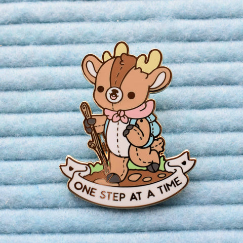 One Step At A Time Deer Enamel Pin