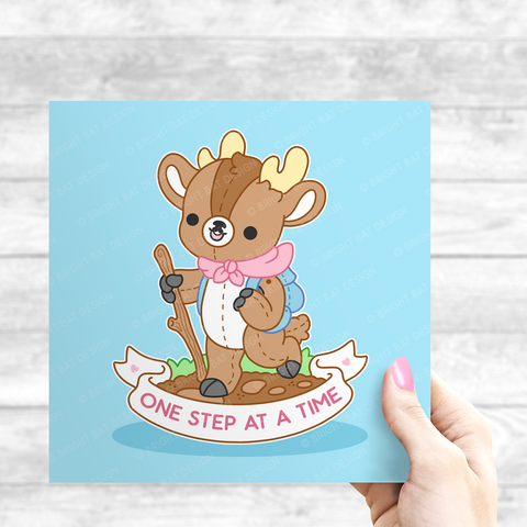 One Step At A Time Deer Print