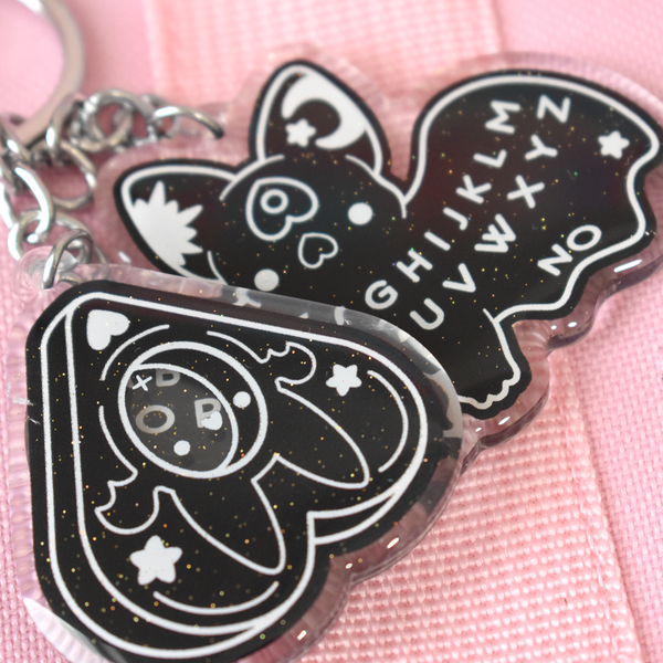 Ouija Bat (Black) Charm Keychain