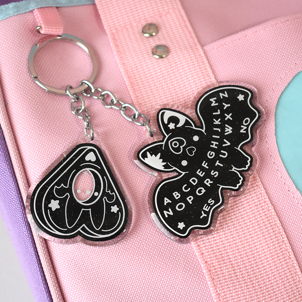 Ouija Bat (Black) Charm Keychain